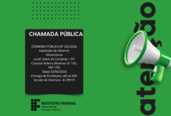 IFC Videira abre Chamada Pública para compra de alimentos da Agricultura Familiar (PNAE)